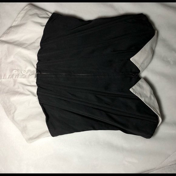 bebe corset bustier black and white top - Picture 3 of 6